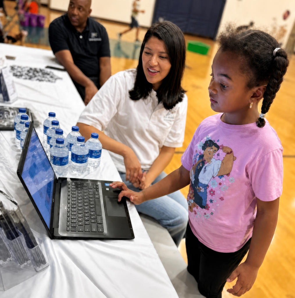 Girl at computer