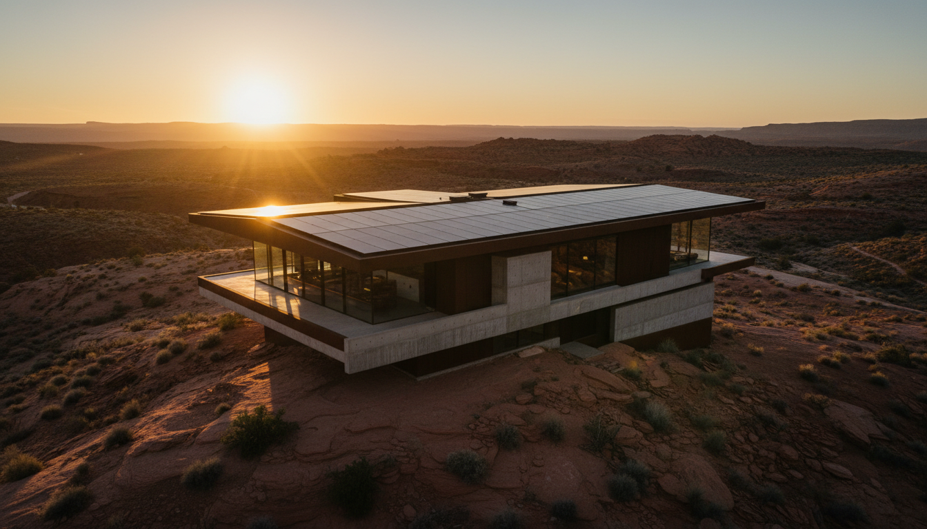 Modern home with integrated solar architecture
