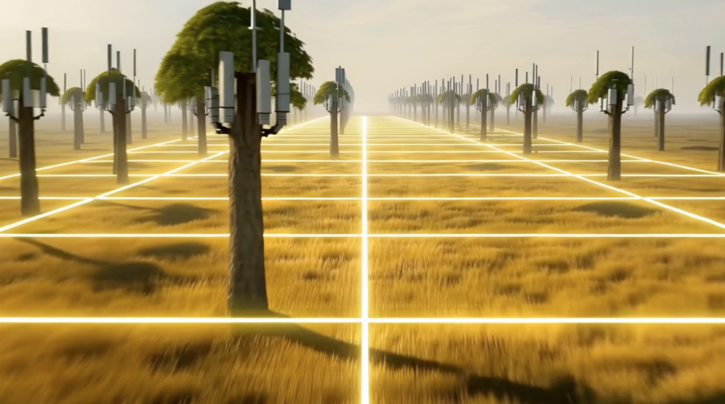 National lattice grid with tree towers