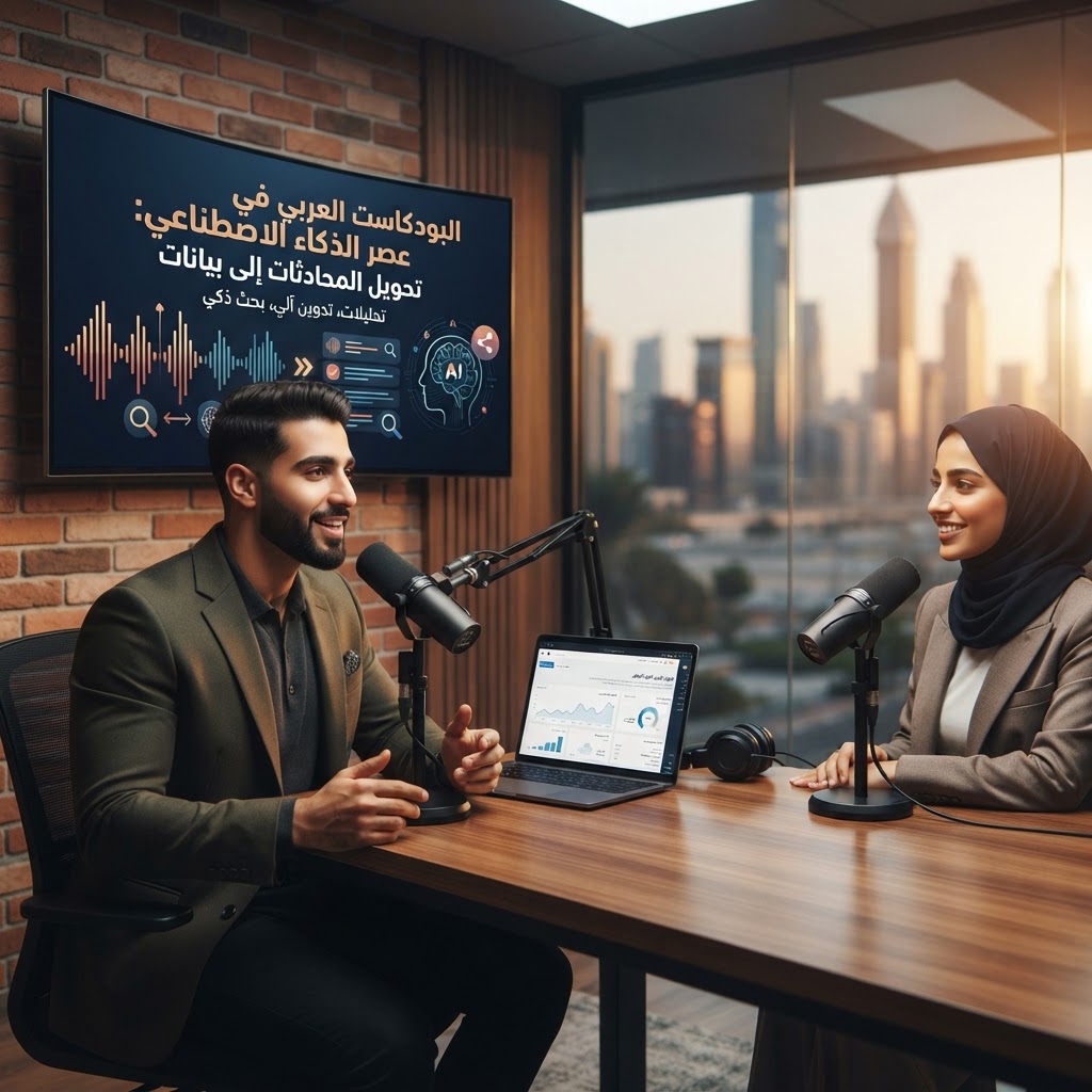 البودكاست العربي في عصر الذكاء الاصطناعي: كيف تحوّل المحادثات إلى بيانات قابلة للبحث والتحليل؟