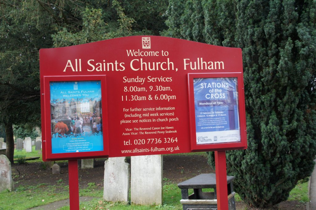 Dan Hinchman at All Saints Fulham Sign