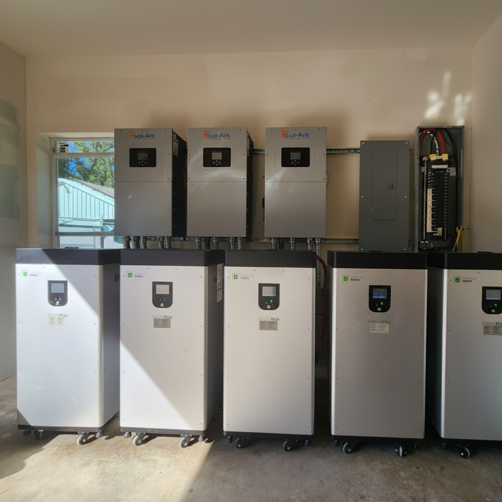 Illustration of home battery storage equipment
