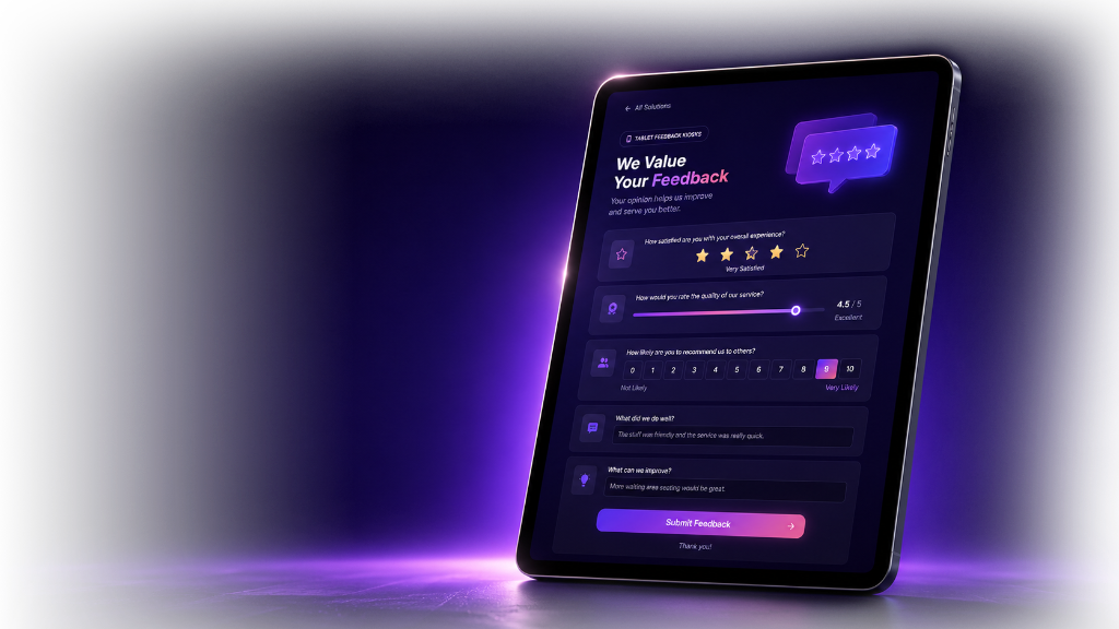 iPad feedback kiosk interface