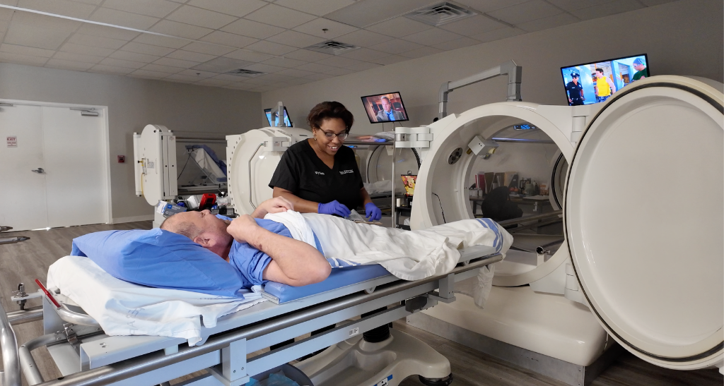 Hyperbaric oxygen therapy chamber at Hill Country Wound Care San Antonio