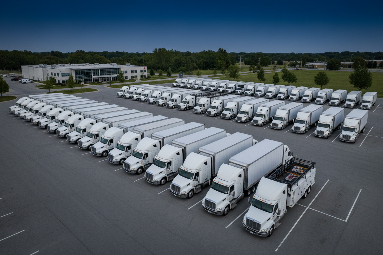 Fleet of commercial trucks