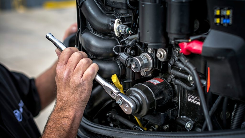 Marine engine servicing