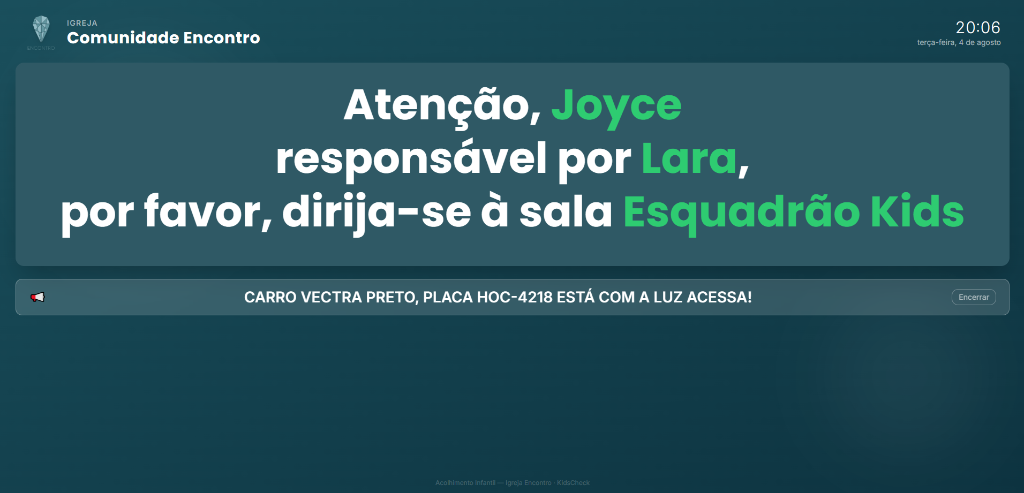 Tela de Chamada