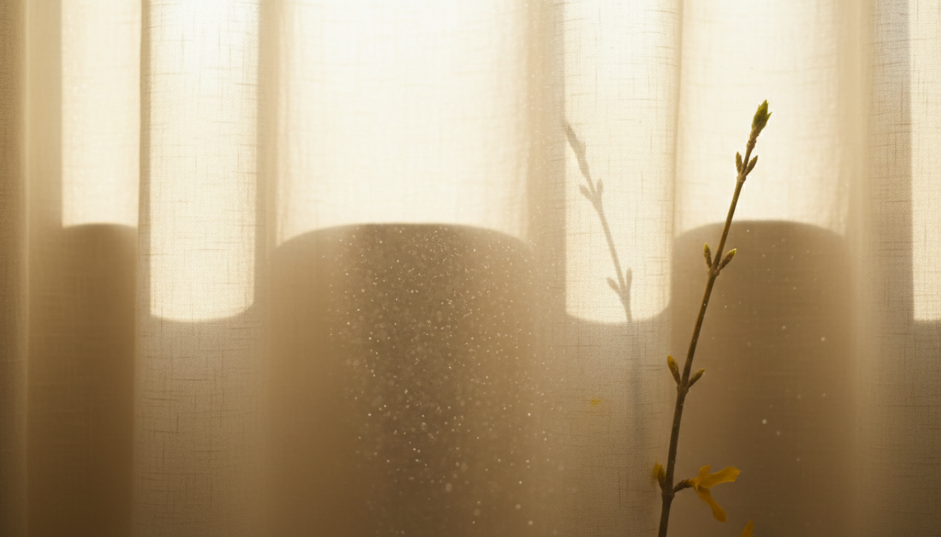 Soft light through fabric creating a peaceful atmosphere