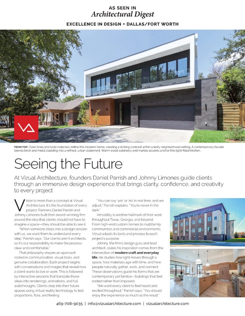 Architectural Digest Feature — Vizual Architecture