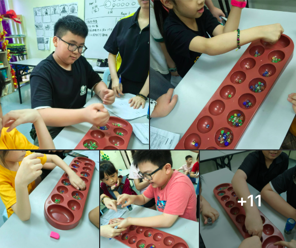 EduTalent students playing mancala game