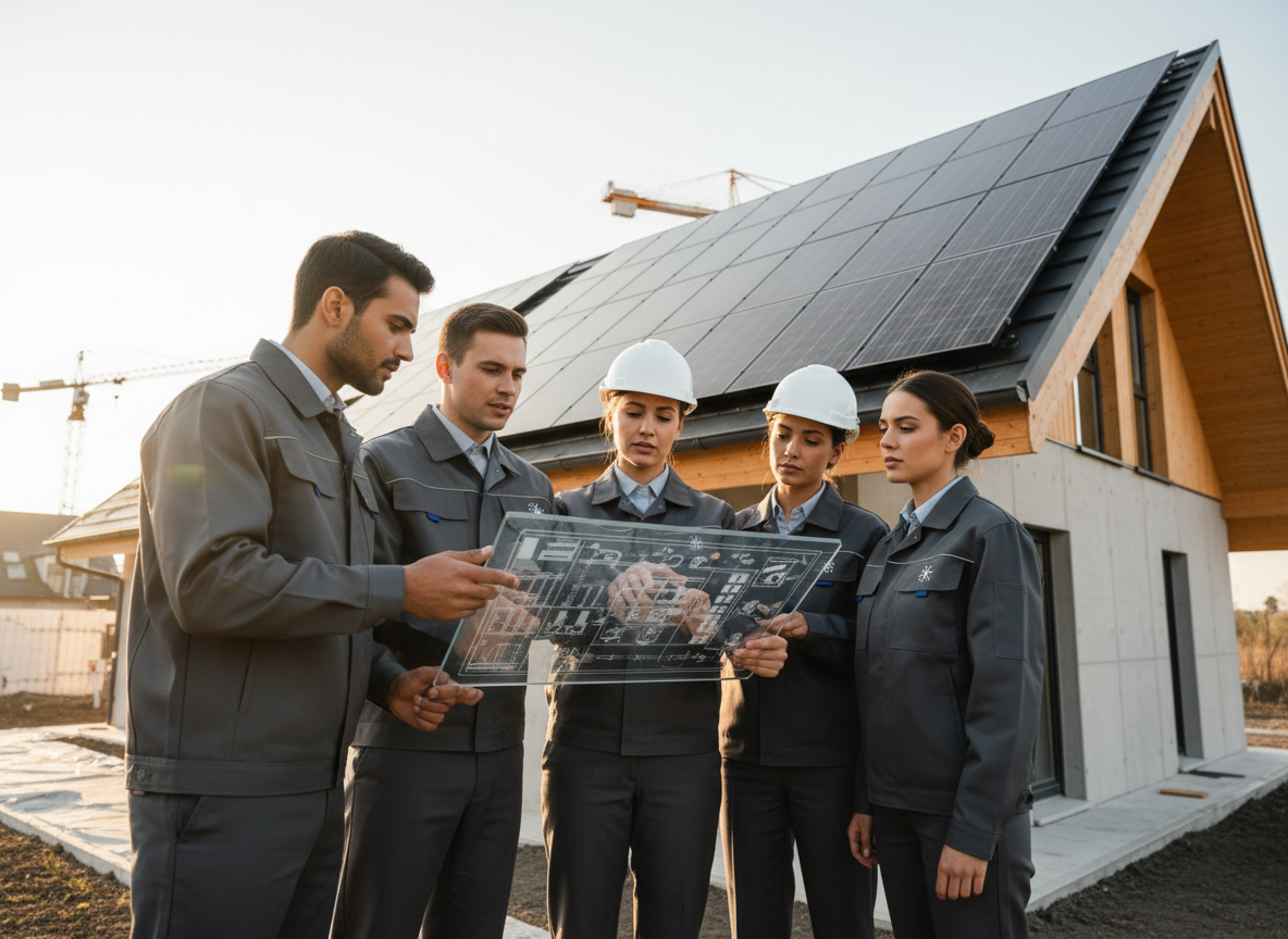 Solanano expert team reviewing solar installation plans