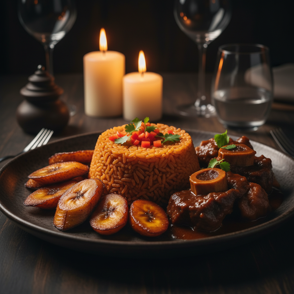 Jollof rice and oxtail