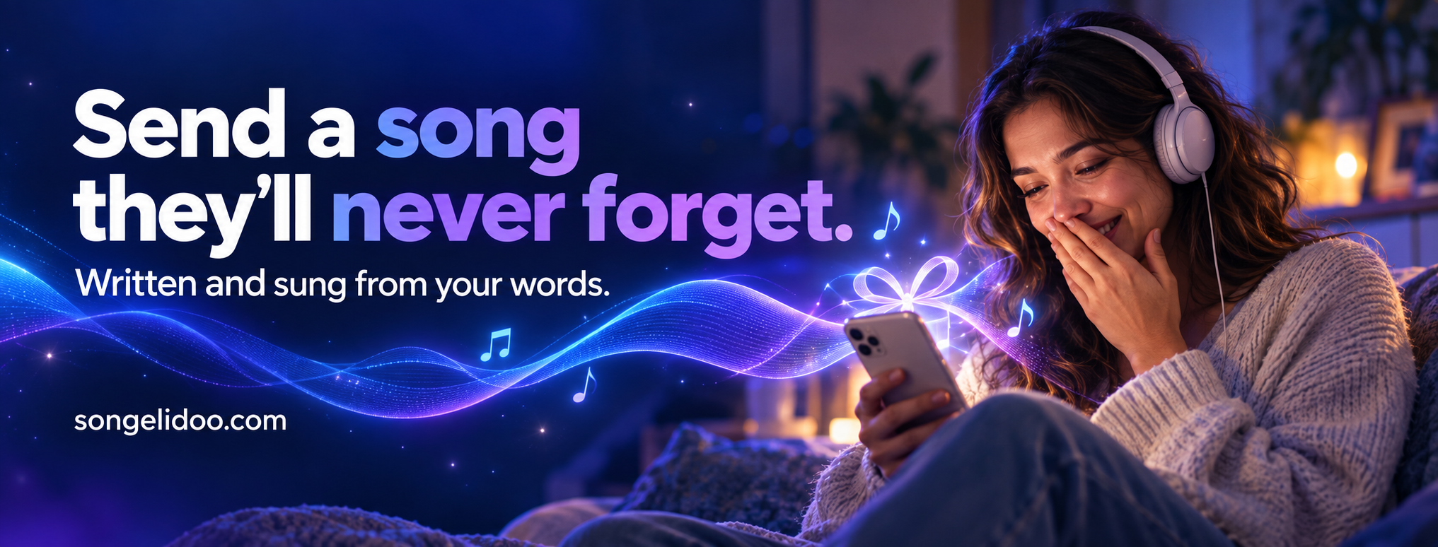 Send a song they’ll never forget — written and sung from your words
