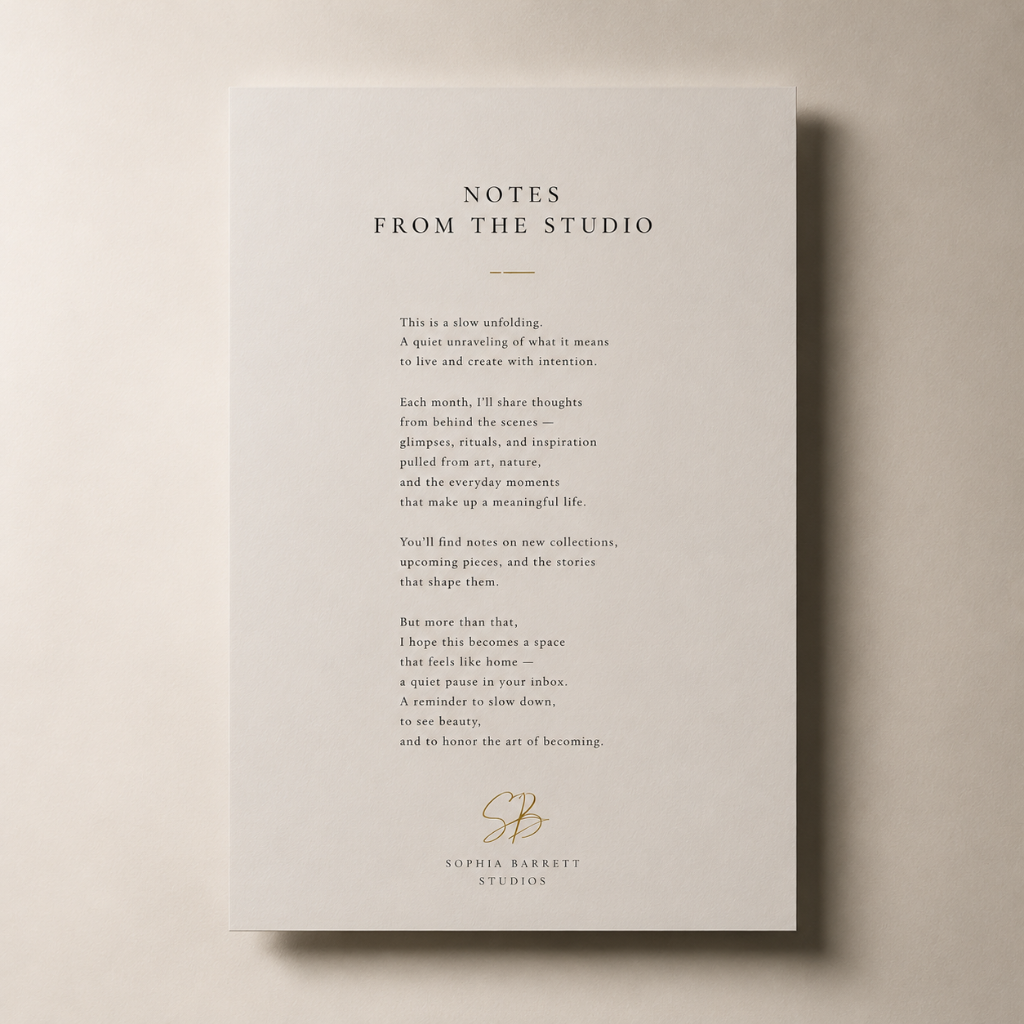 A letter from the studio