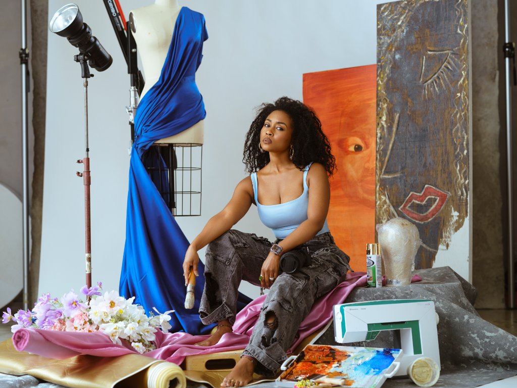 Sophia Barrett in the studio