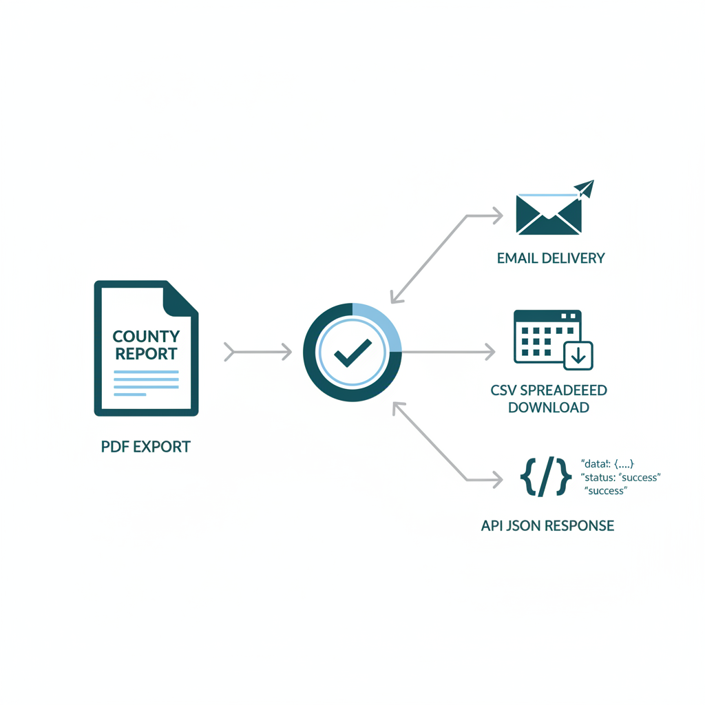 Data Exports, Report Scheduling, and Delivery Formats in CountyFlow