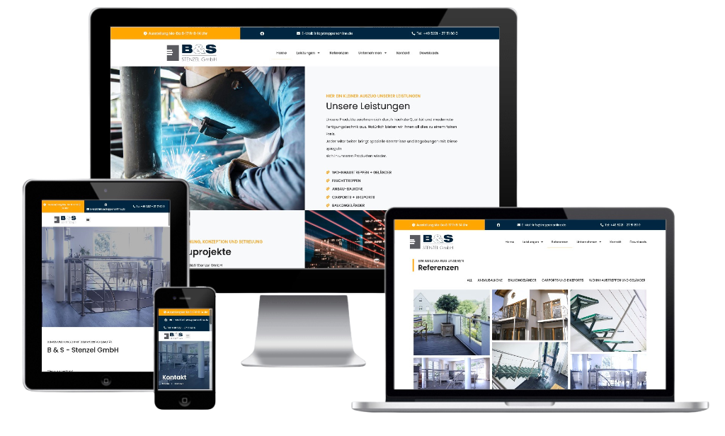Website auf verschiedenen Geräten