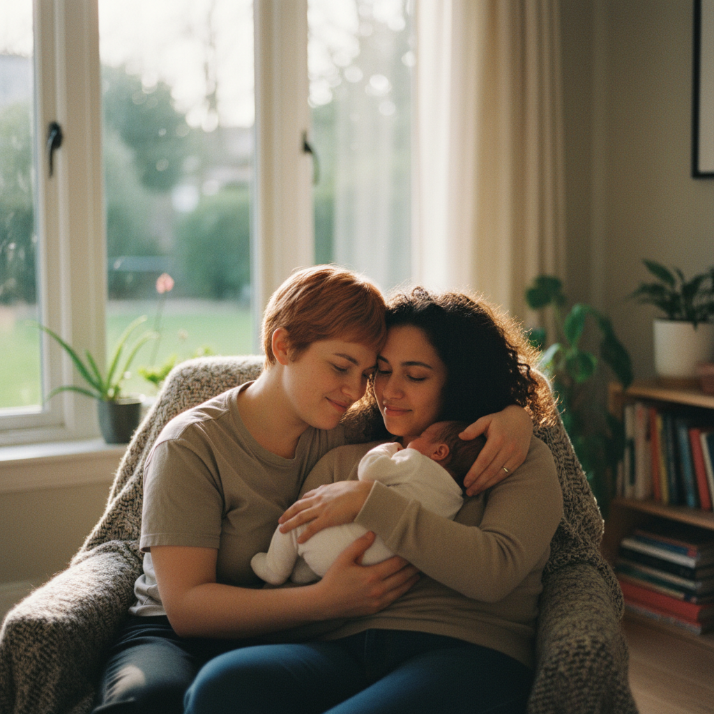 A diverse mother and child in a warm, connected moment