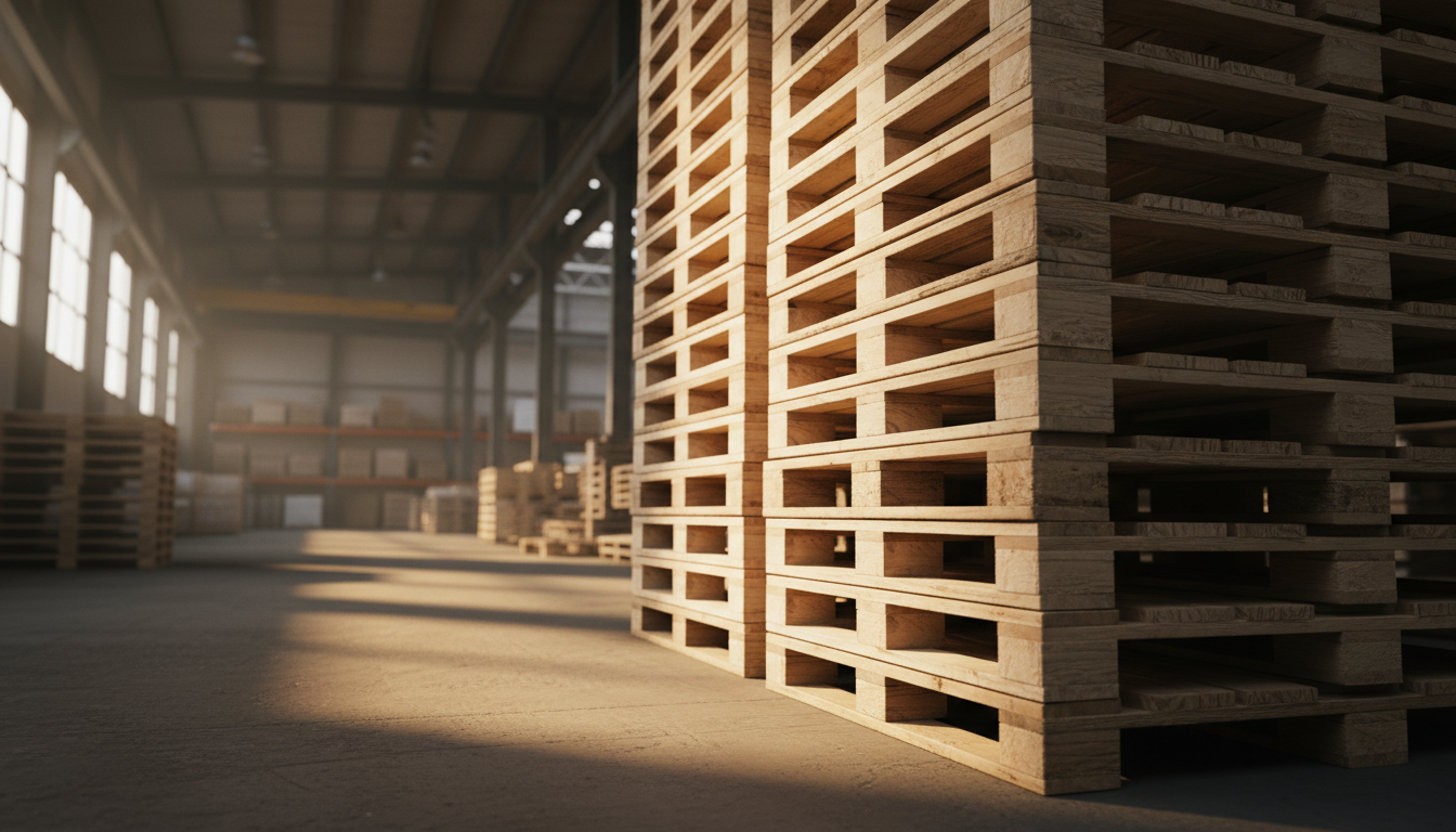 Magazzino pedane in legno industriale