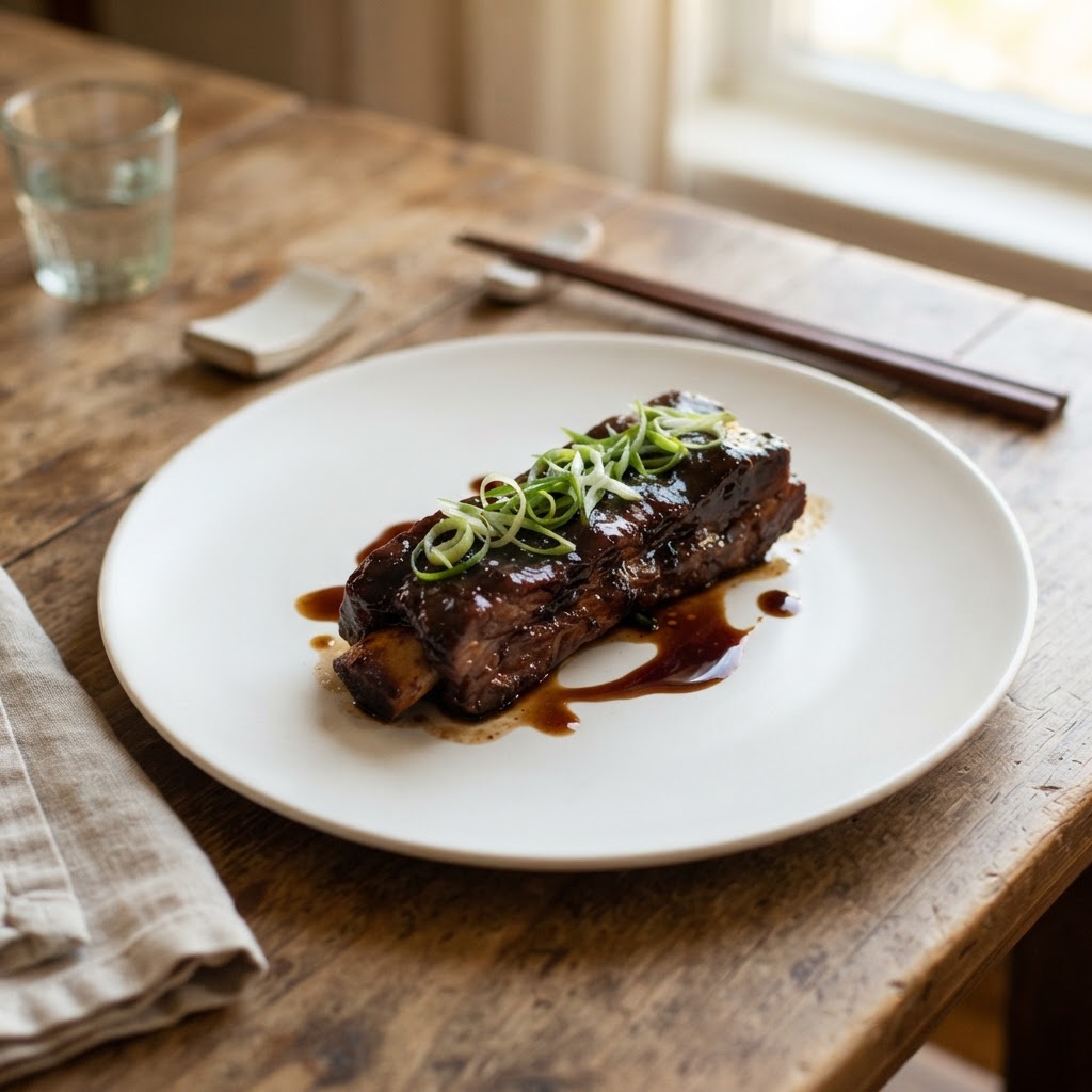 Soy-Glazed Braised Ribs: A Minimalist Shanghai Delight