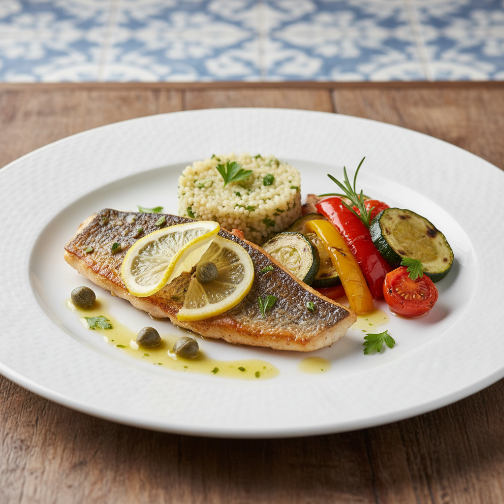 Herb-Roasted Branzino with Lemon-Olive Dressing