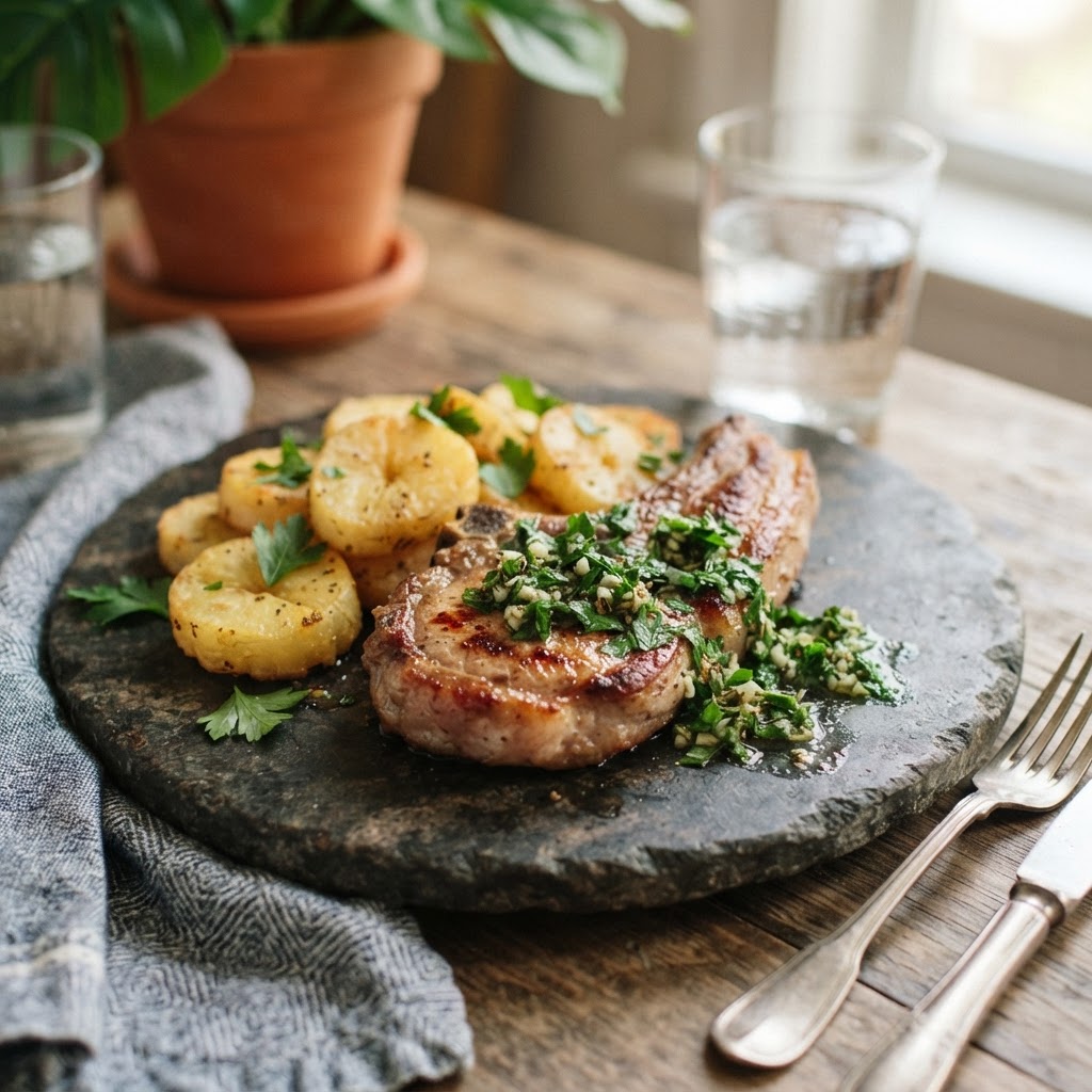 Pan-Roasted Veal Chops with Brazilian Chimichurri