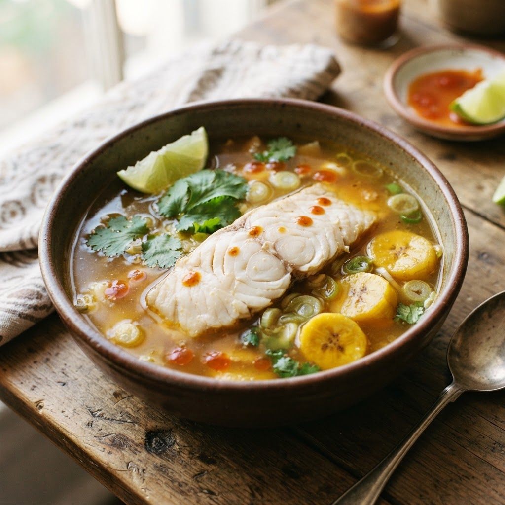 Caribbean Tamarind-Lime Poached Snapper Soup