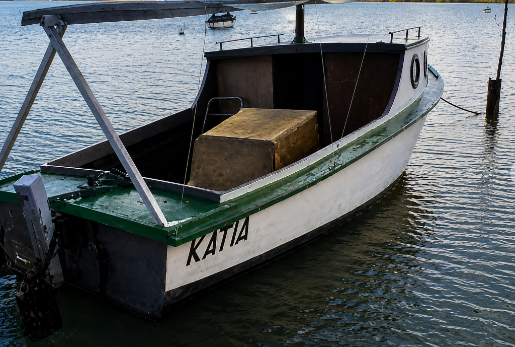 A boat named KATIA on the water