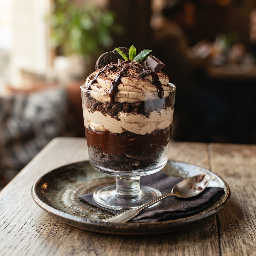 Midnight Espresso Cookie Crunch Parfait