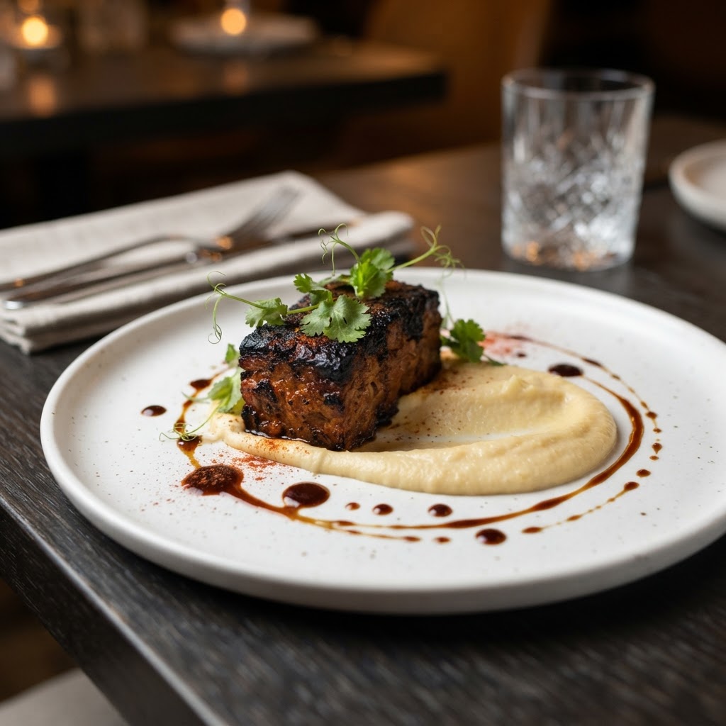 Charcoal-Roasted Achiote Meatloaf with Mojo and Yuca Purée