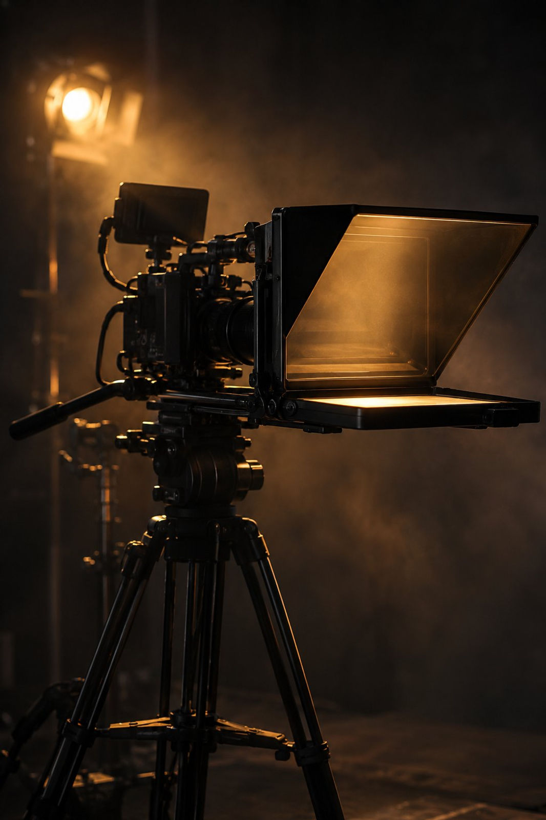 Prompteur et caméra en studio, prise de parole en vidéo
