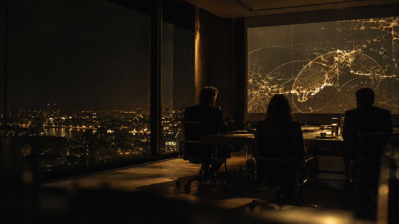 Salle de réunion la nuit