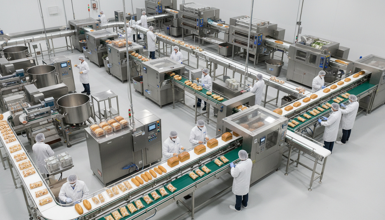 Modern food manufacturing facility floor