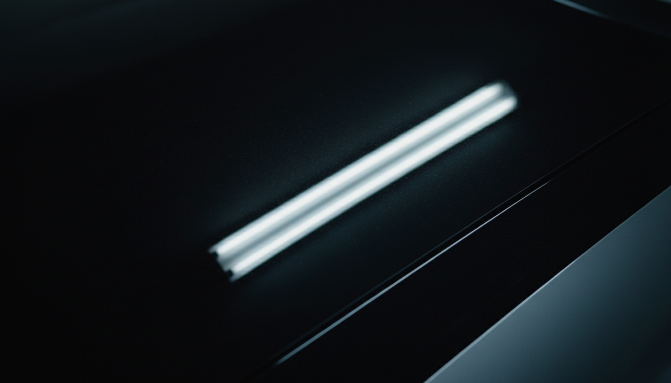 Polished car surface detail