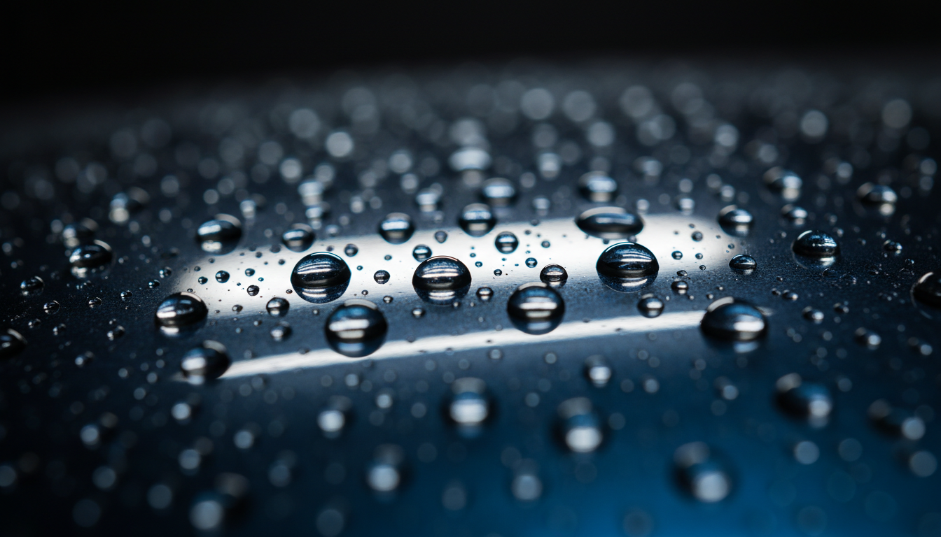 Water beading on ceramic coated surface