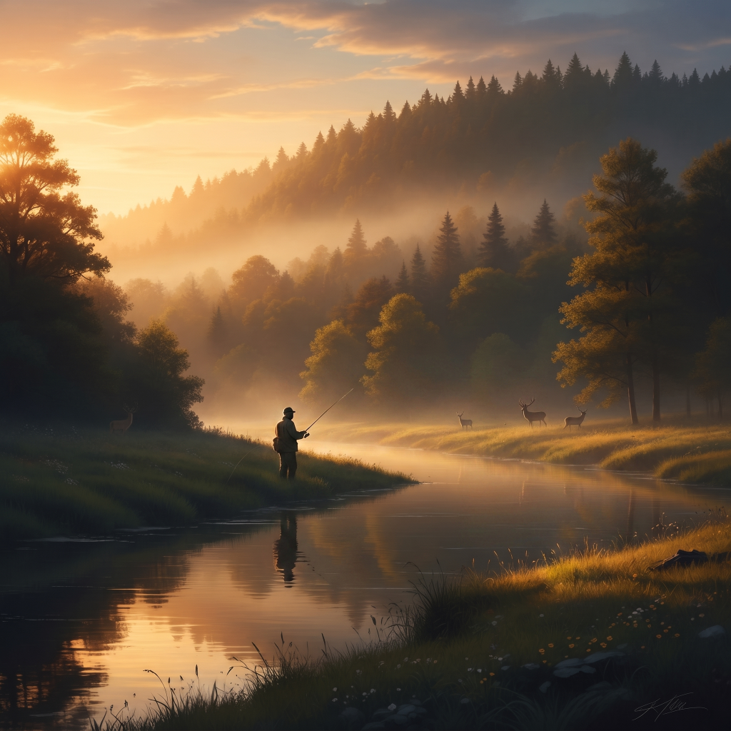 Hunting and fishing collage