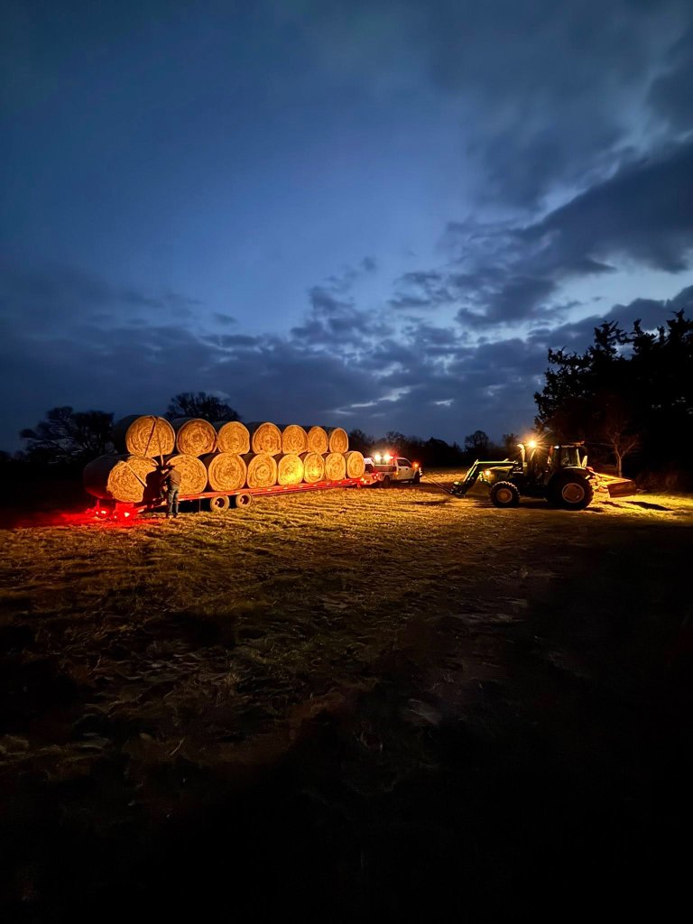 Night-time loading of relief supplies