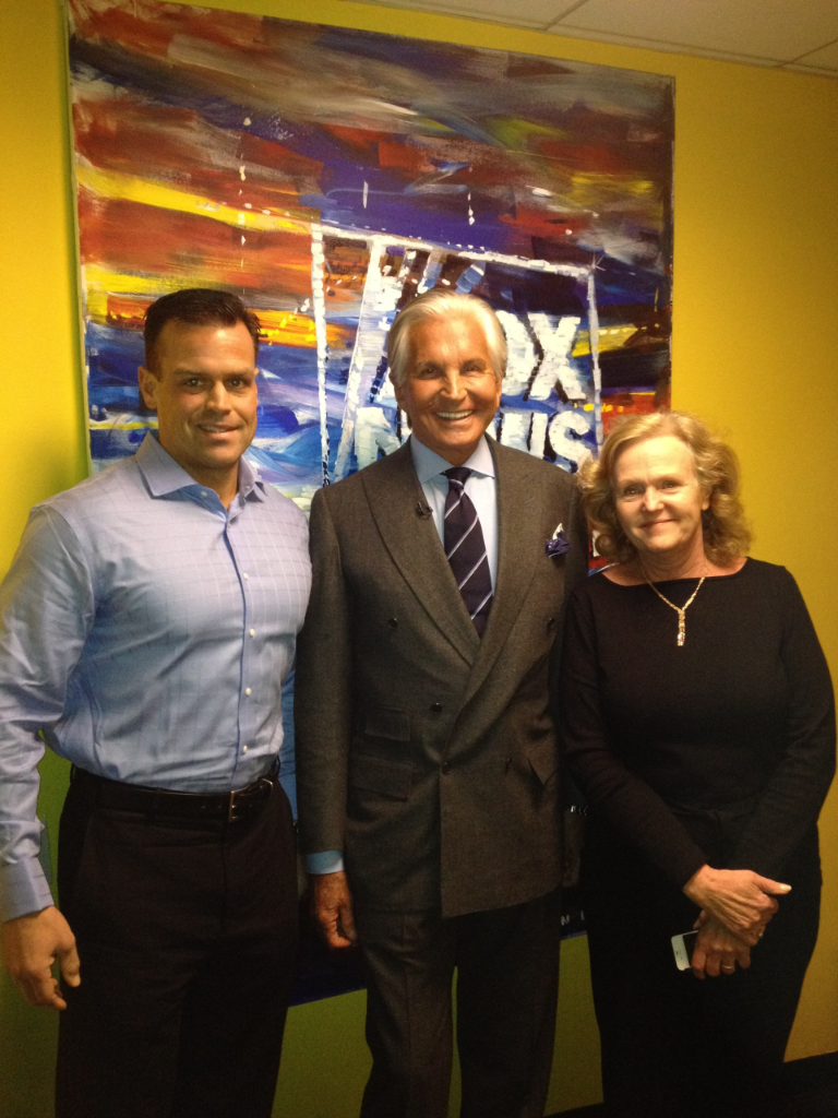 Budge Collinson with George Hamilton at Fox News
