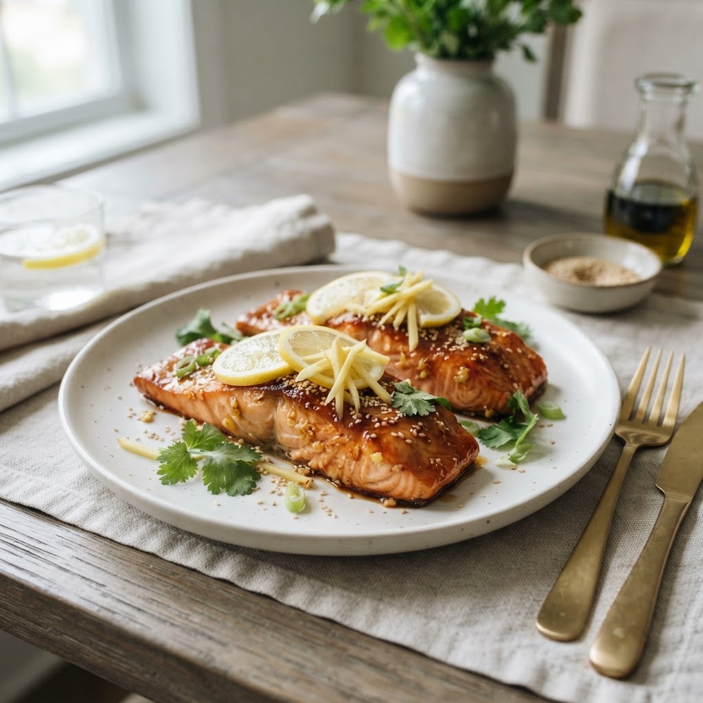 Ginger Honey Glazed Salmon