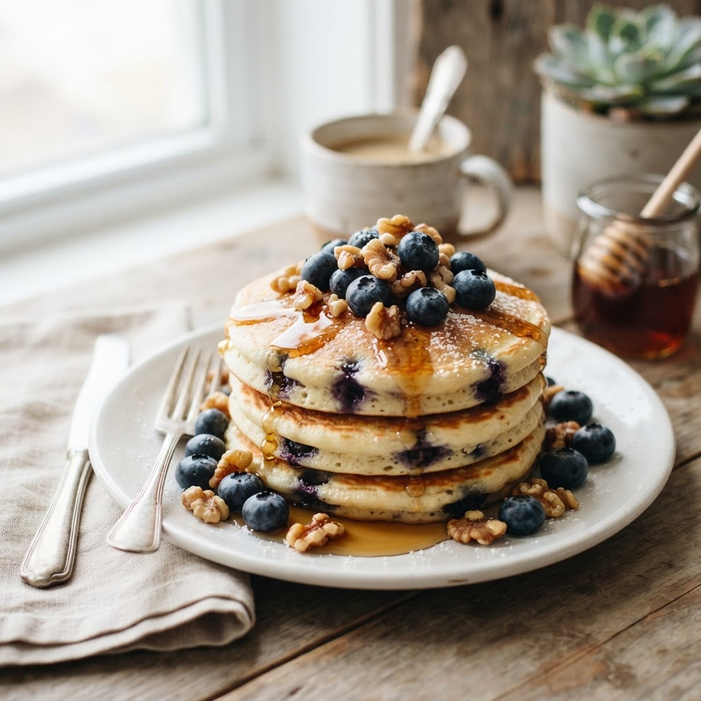 Blueberry Pancakes with Flax Egg