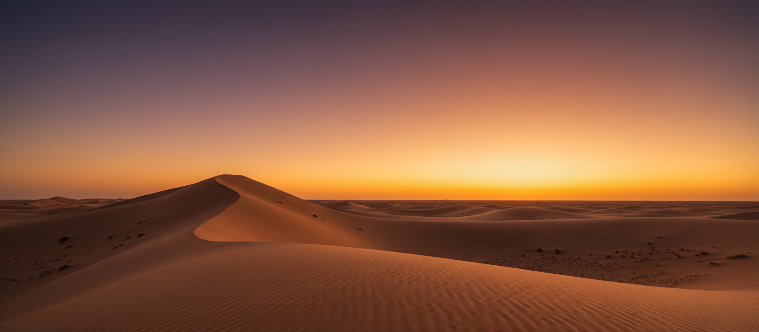 Desert horizon at dusk
