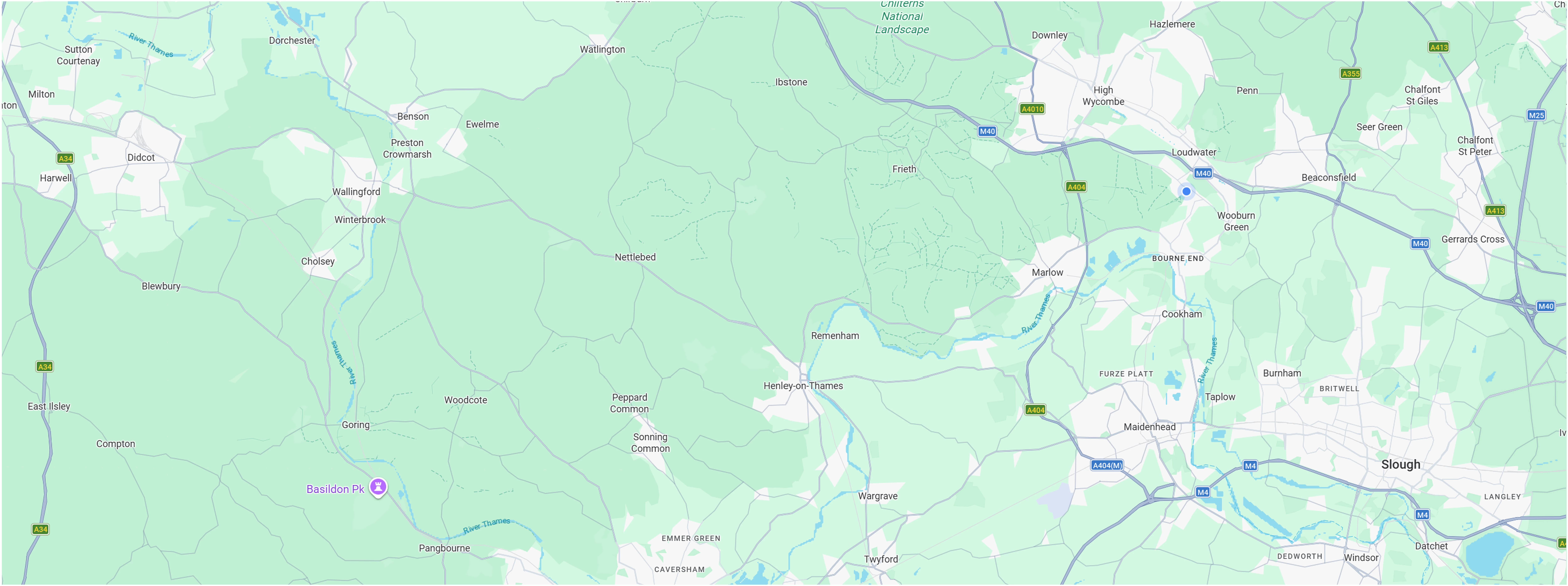 Map of the Buckinghamshire and Berkshire area showing towns we serve