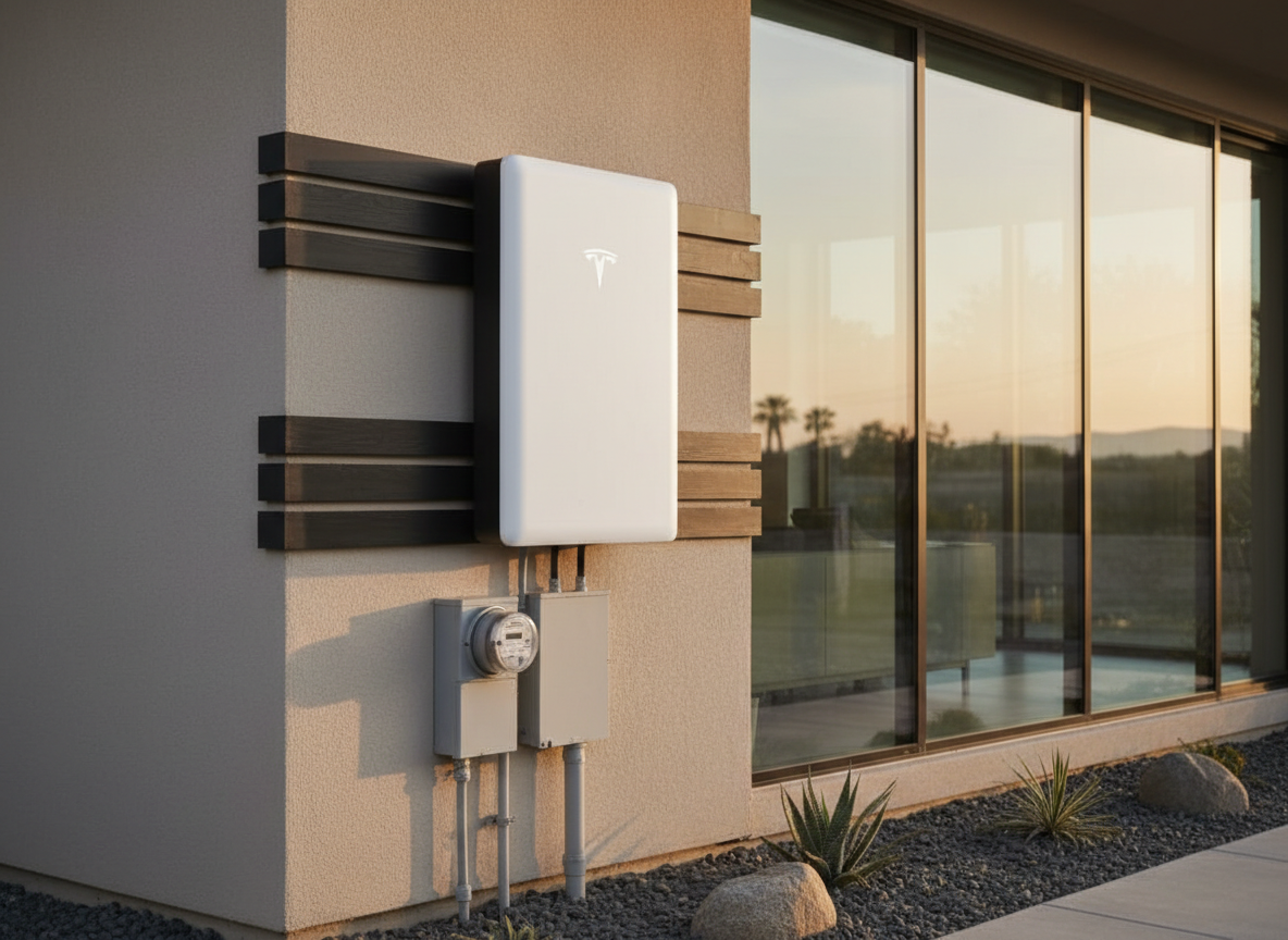 Tesla Powerwall battery storage installation