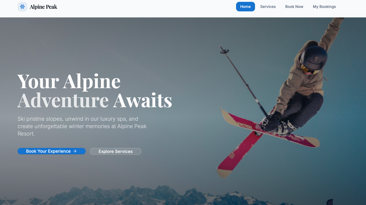 Ski Resort Booking template preview
