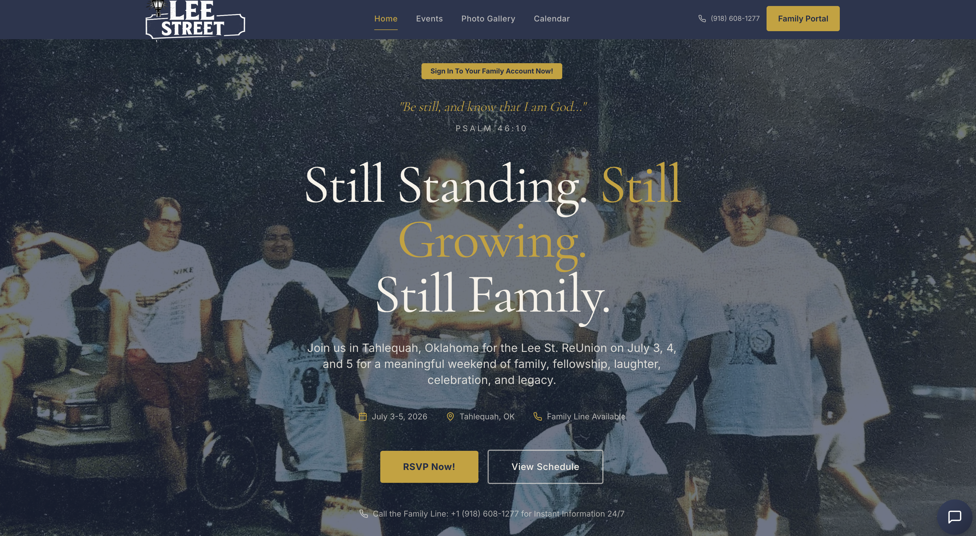 Lee St. Reunion website screenshot