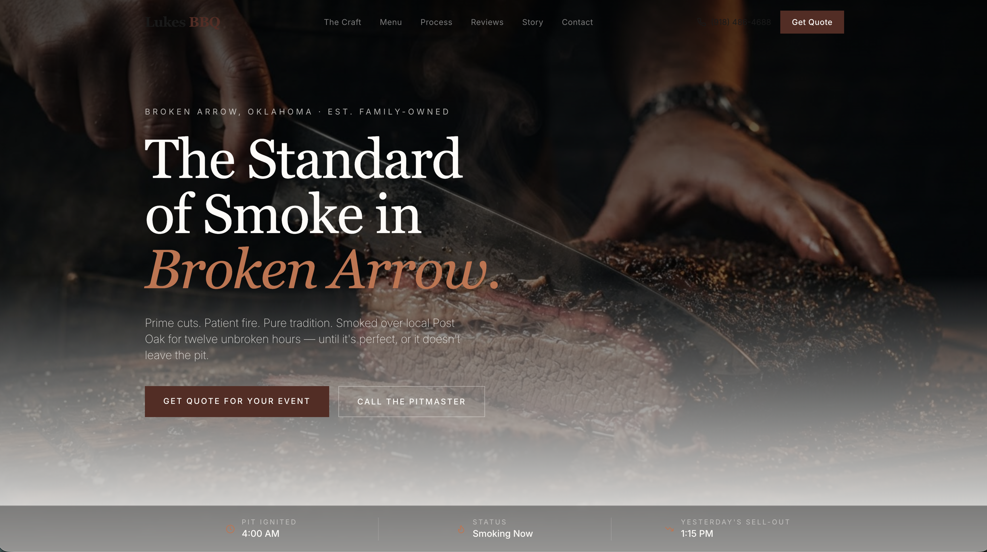 Luke's BBQ website screenshot