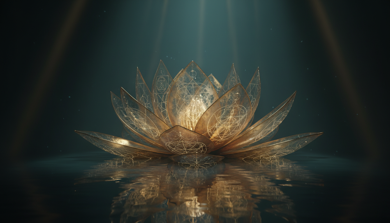Golden lotus flower