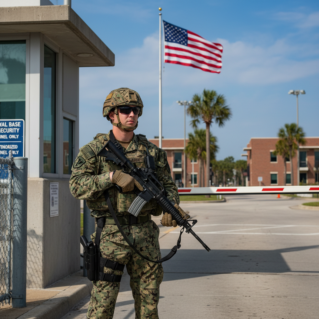 Navy Master at Arms on guard