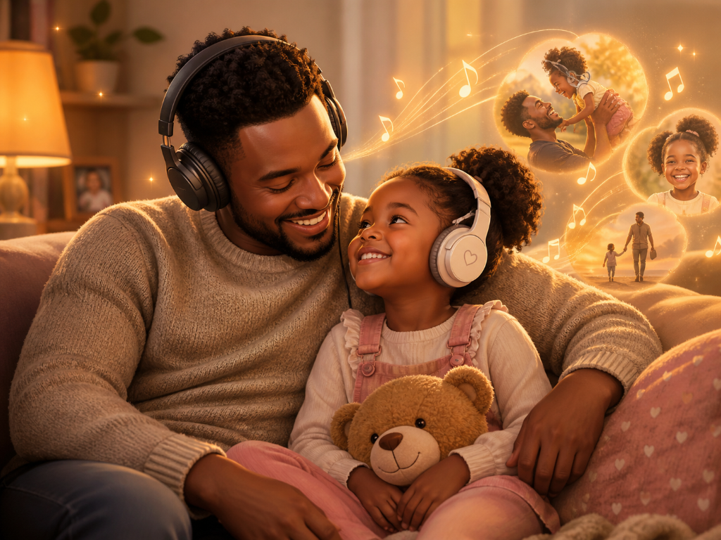 Parent and child sharing a song