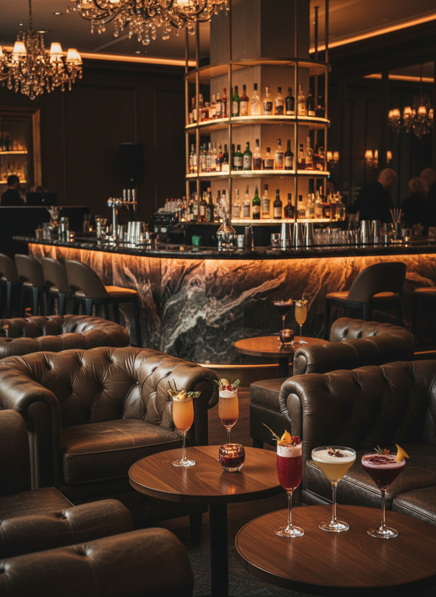 Premium cocktail experience setting